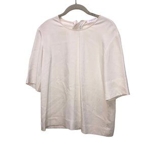 Everlane white exposed zip back blouse top 0